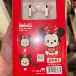 Minnie Mouse Wireless Earphones - Red and White